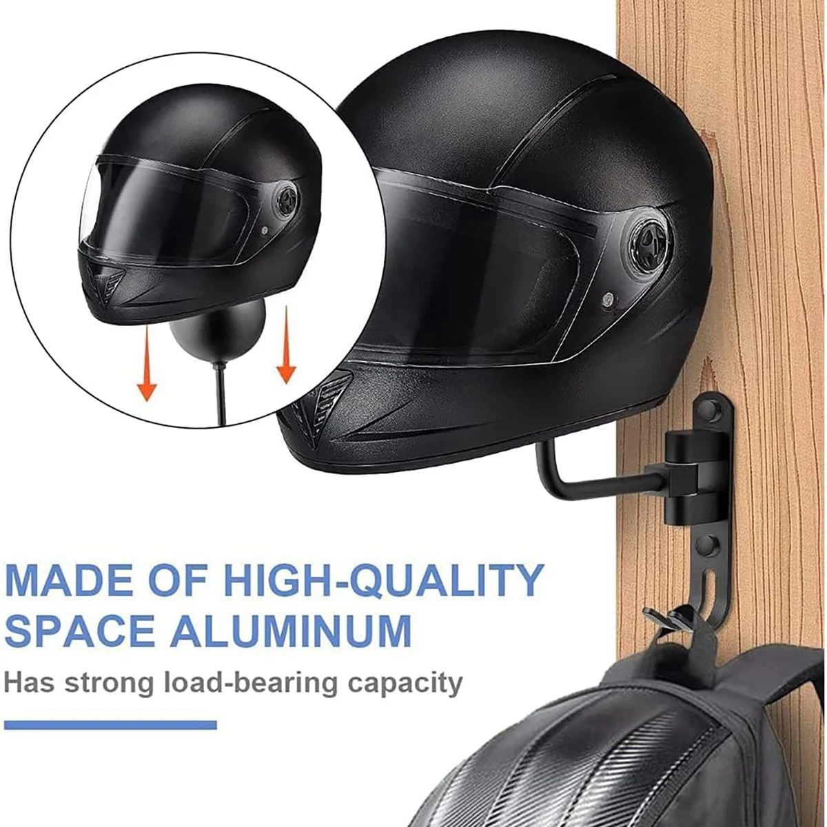 Motorcycle Gear Hanger - Motorcycle Helmet Rack Wall Mount Helmet